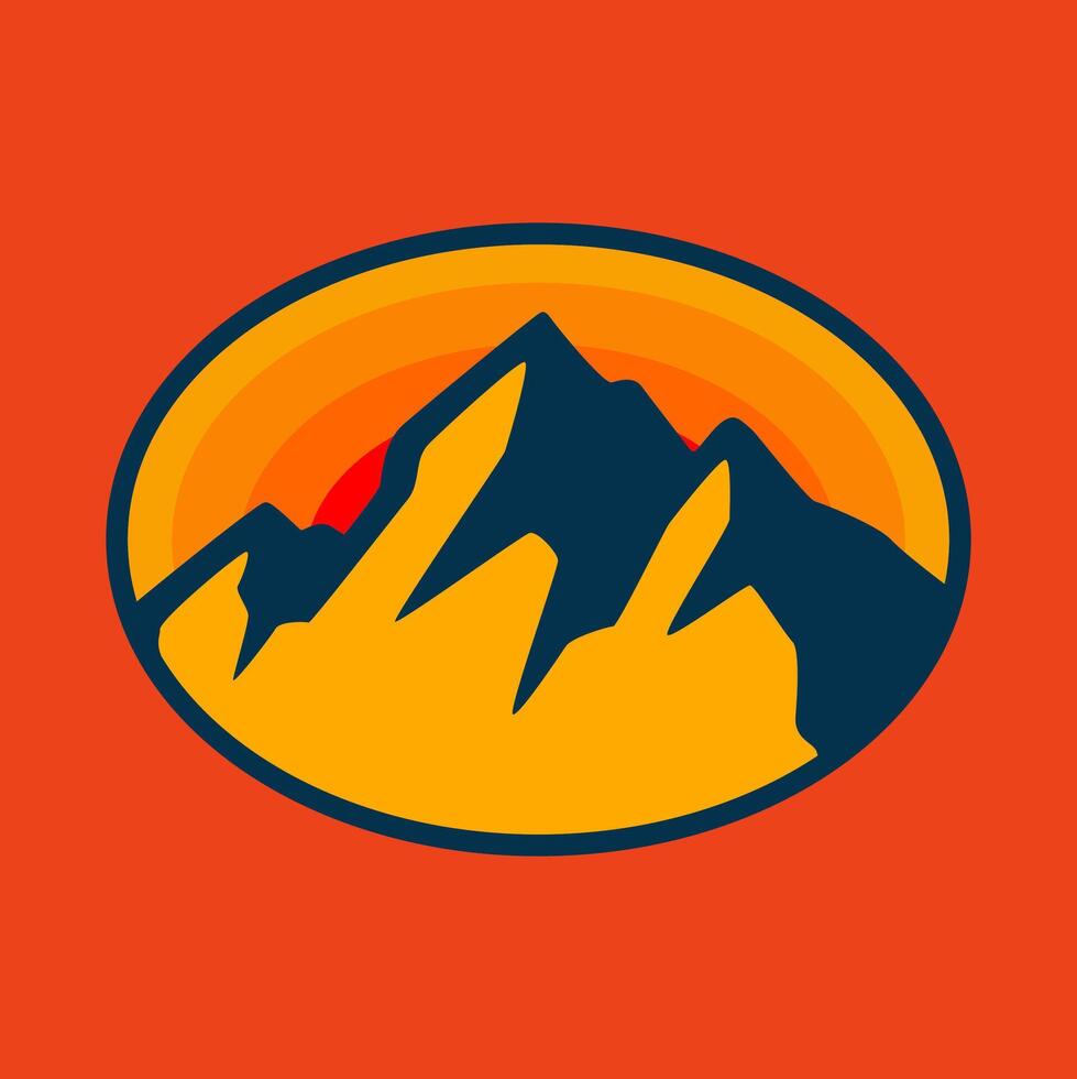 MOUNTAIN EXPEDITION BADGE LOGO DESIGN ILLUSTRATION vector