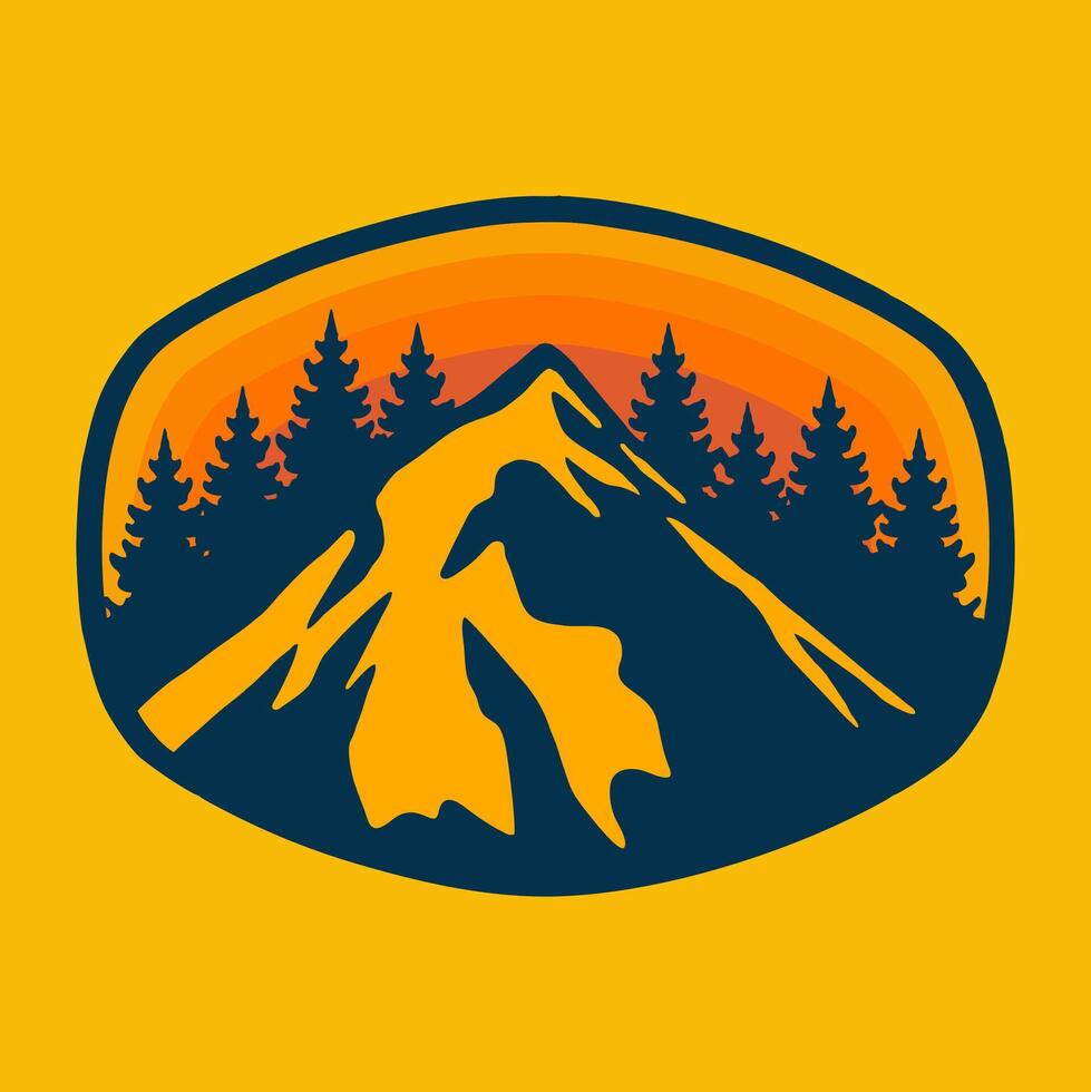 THE GREAT MOUNTAIN BADGE LOGO DESIGN ILLUSTRATION vector