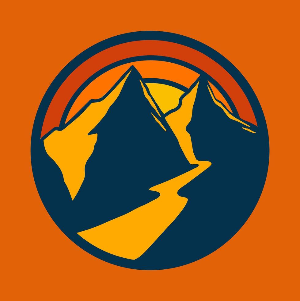 OUTDOORS VIBES BADGE LOGO DESIGN ILLUSTRATION vector