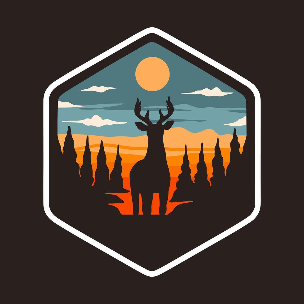 DEAR THE ADVENTURER BADGE LOGO DESIGN ILLUSTRATION vector