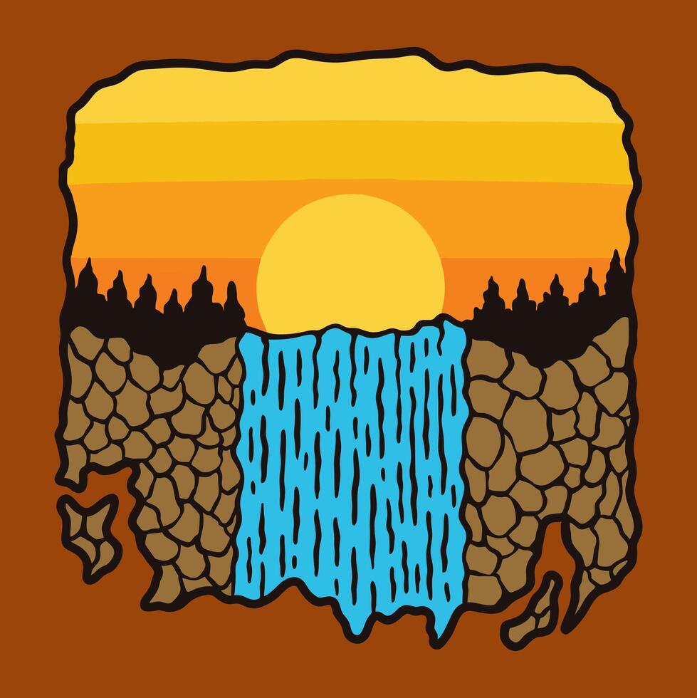 WILDLIFE ANIMAL ADVENTURE BADGE LOGO DESIGN ILLUSTRATION vector