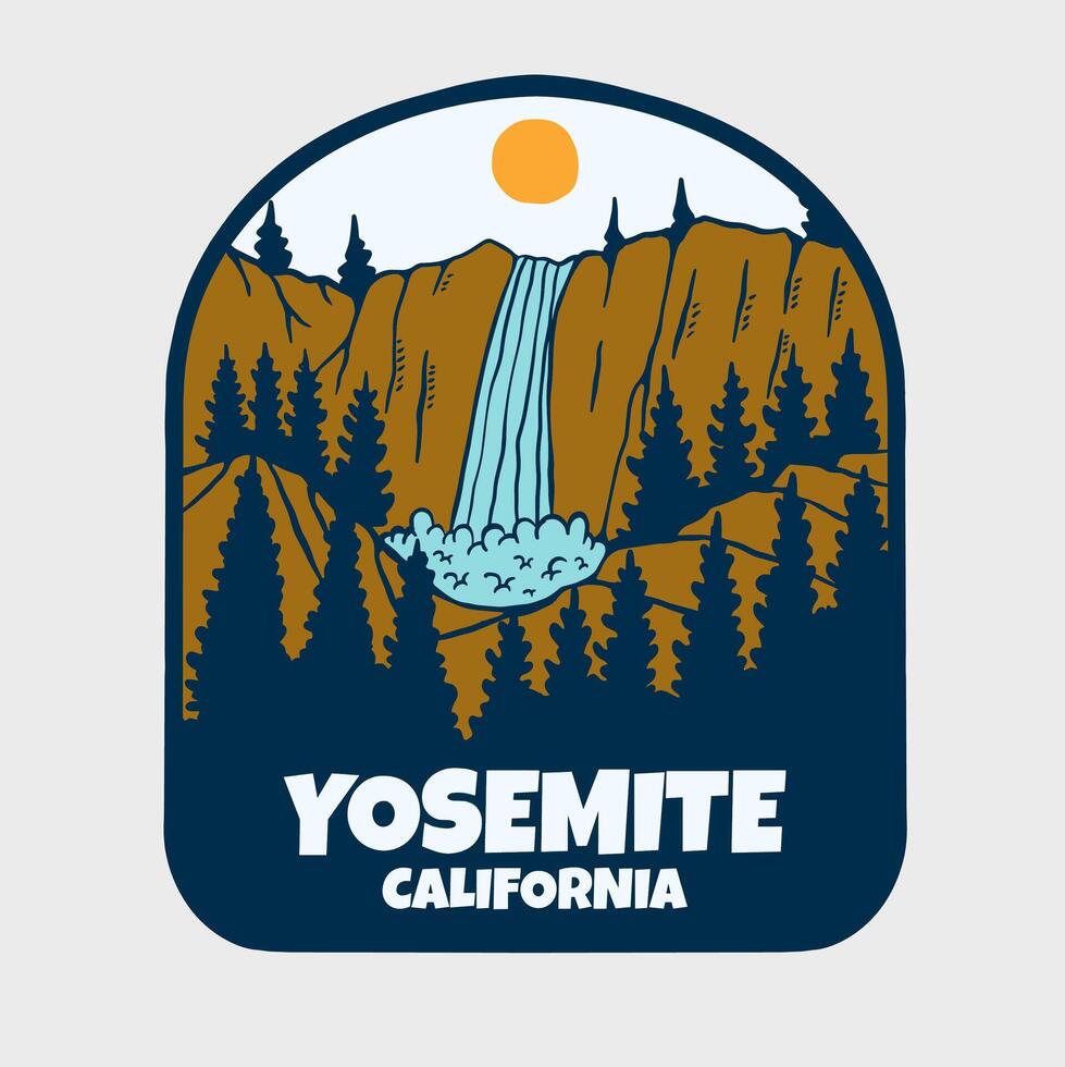 ILLUSTRATION OF YOSEMITE CALIFORNIA NATIONAL PARK BADGE DESIGN vector