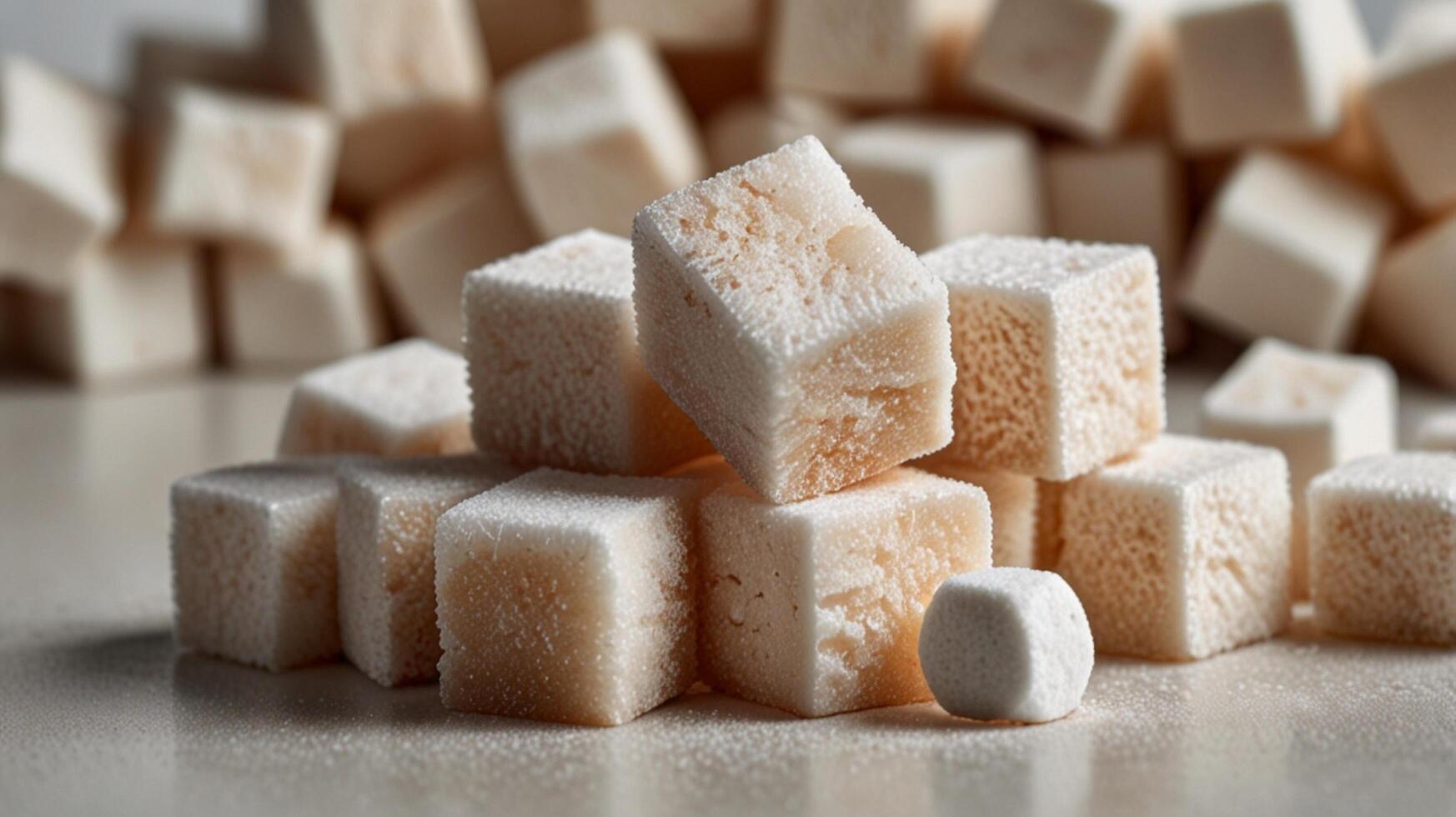 Brown sugar cubes photo