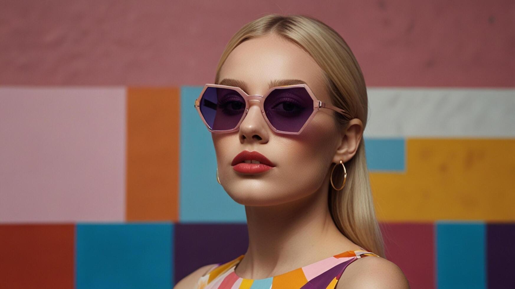 Portrait of a girl in sunglasses photo