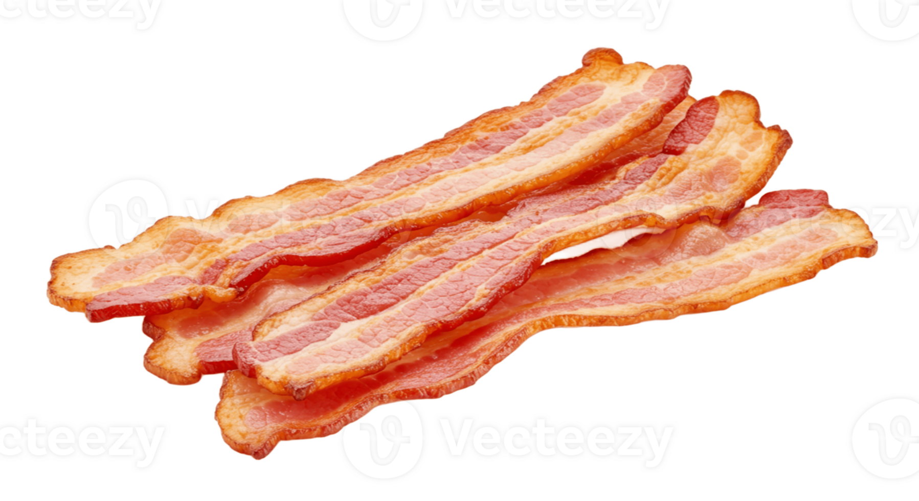 Slices of Crispy Bacon on a Transparent Background png