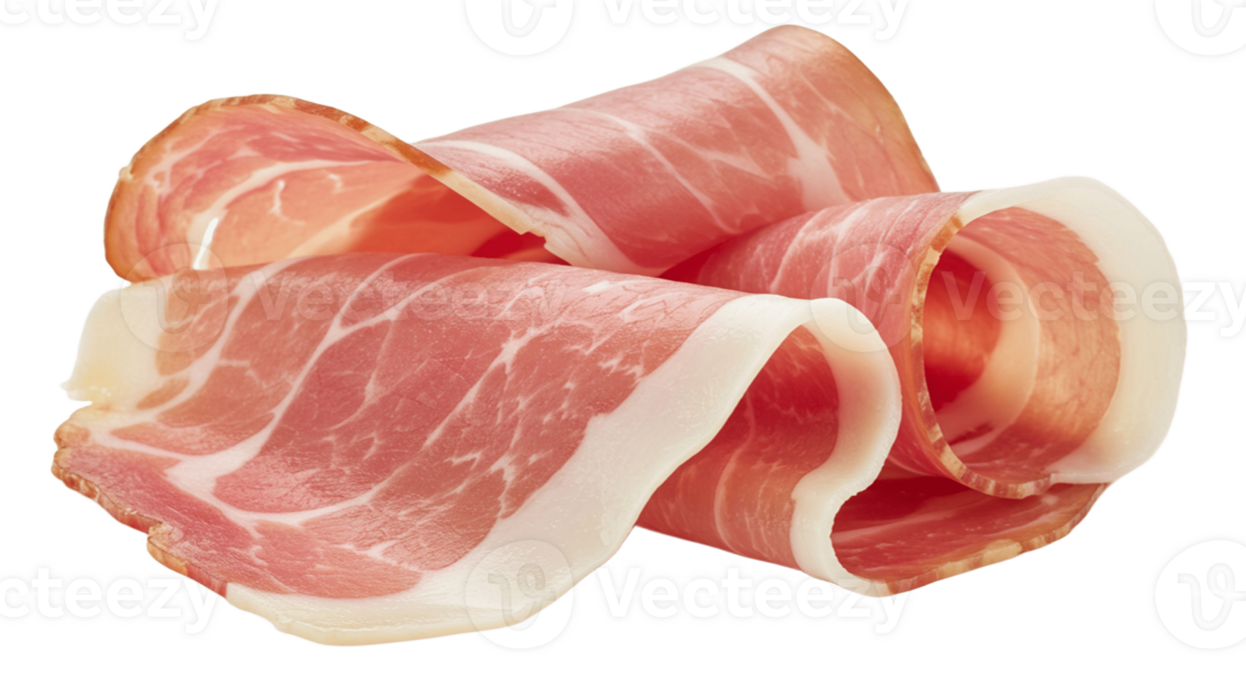 Slices of Prosciutto on a Transparent Background png
