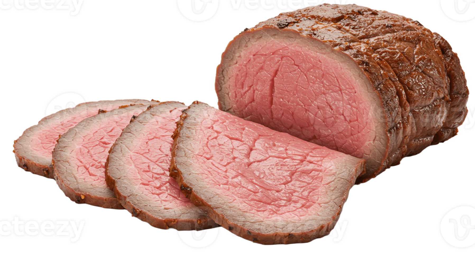 Slices of Meat on a Transparent Background png