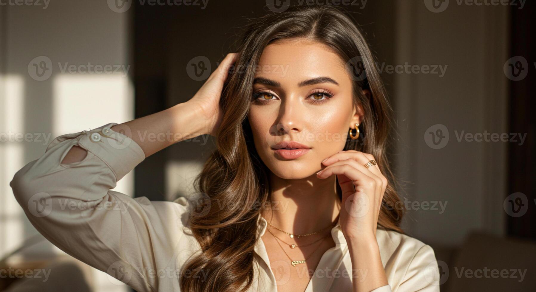 Young woman taking a selfie in casual style photo