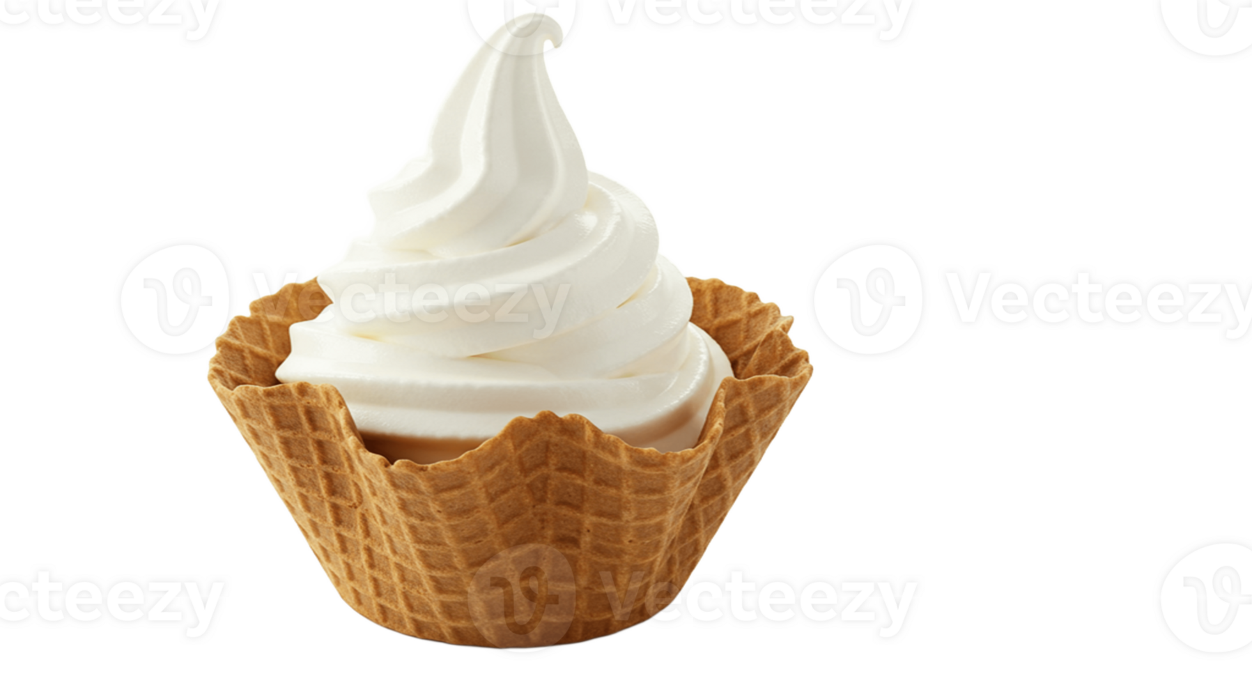 Waffle Cone with White Cream png