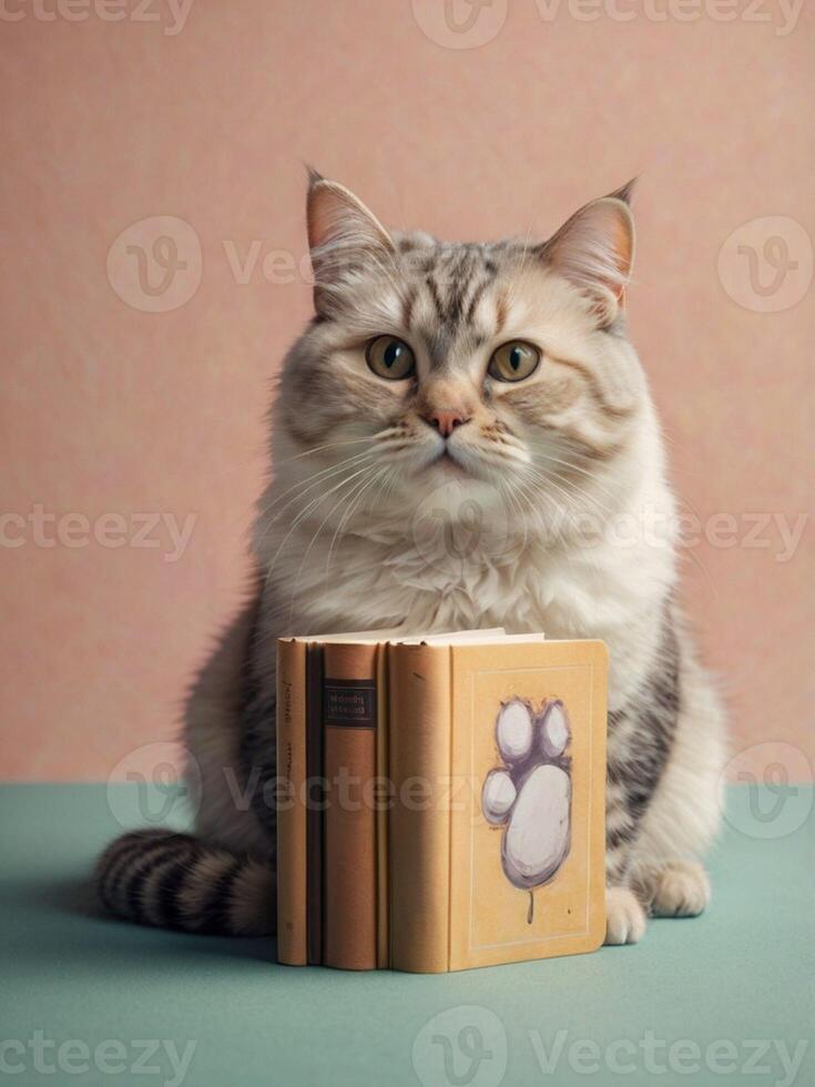 A fluffy cat captured in a vintage-style photo