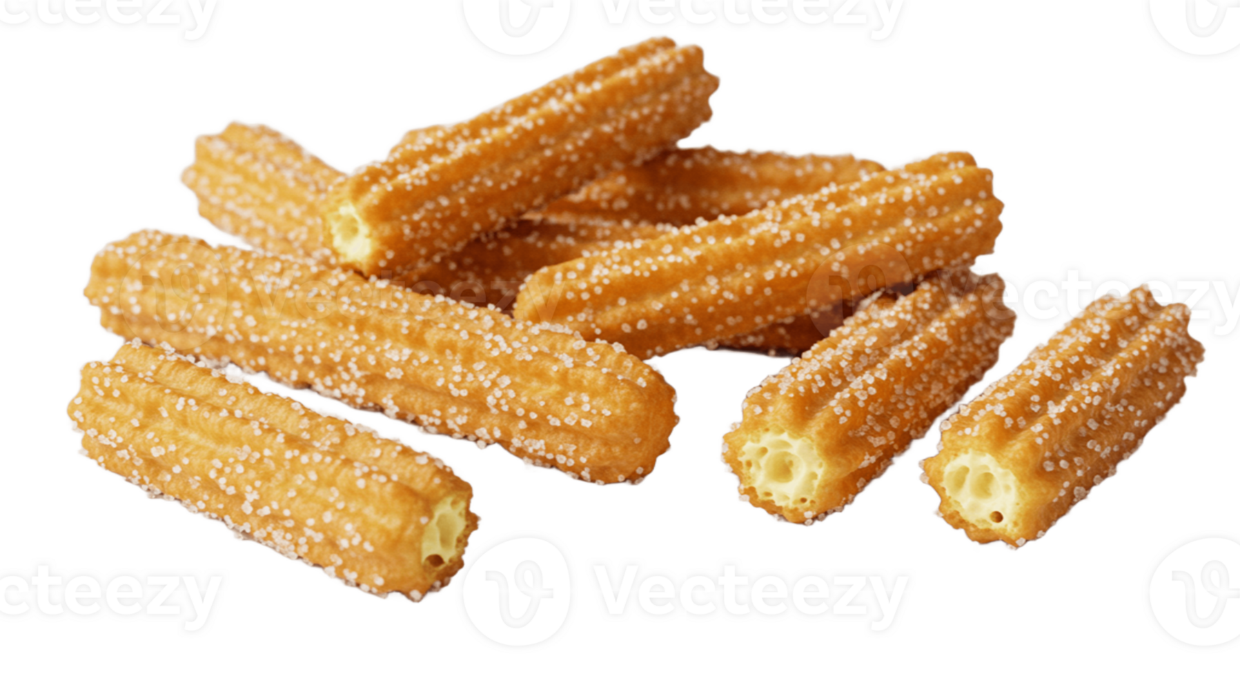 Crispy golden churros sprinkled with sugar png