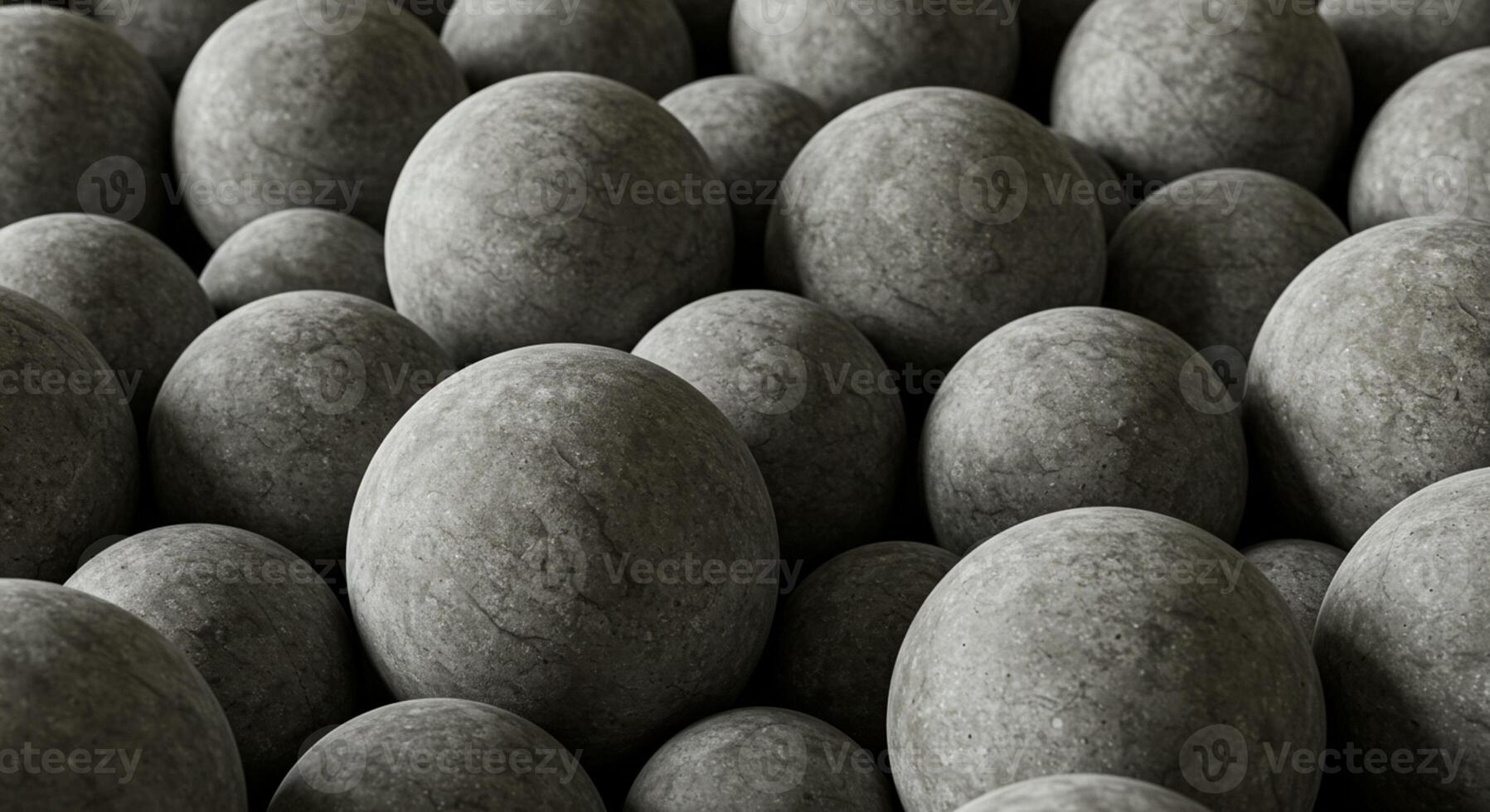 Smooth stone spheres with a textured surface photo