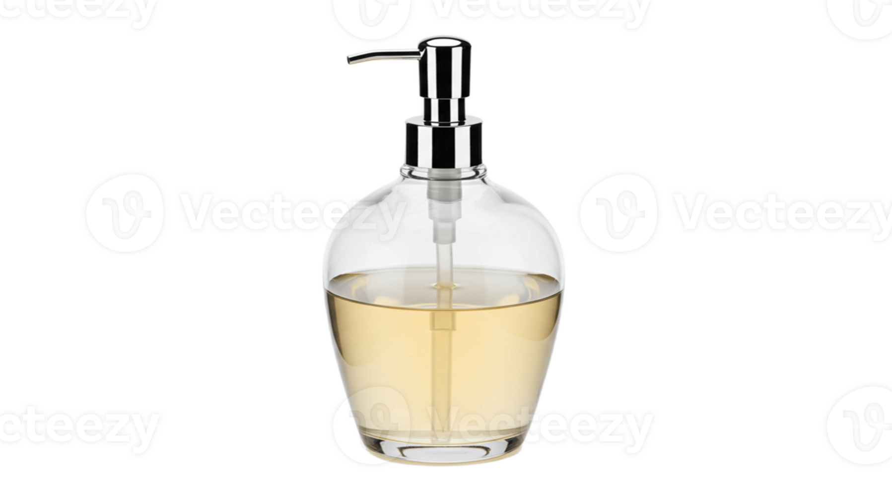 Glass soap dispenser on transparent background png