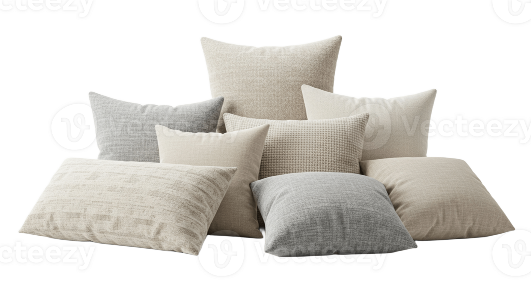 Soft pillows on transparent background png