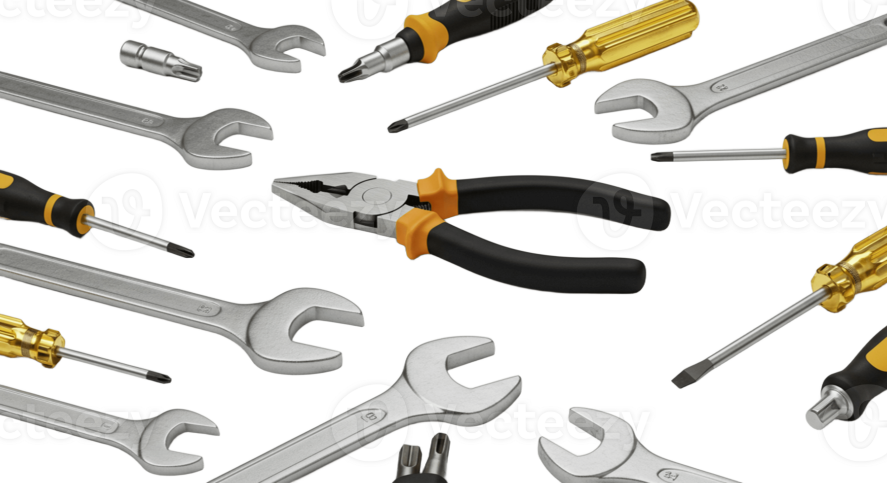 Set of tools on transparent background png
