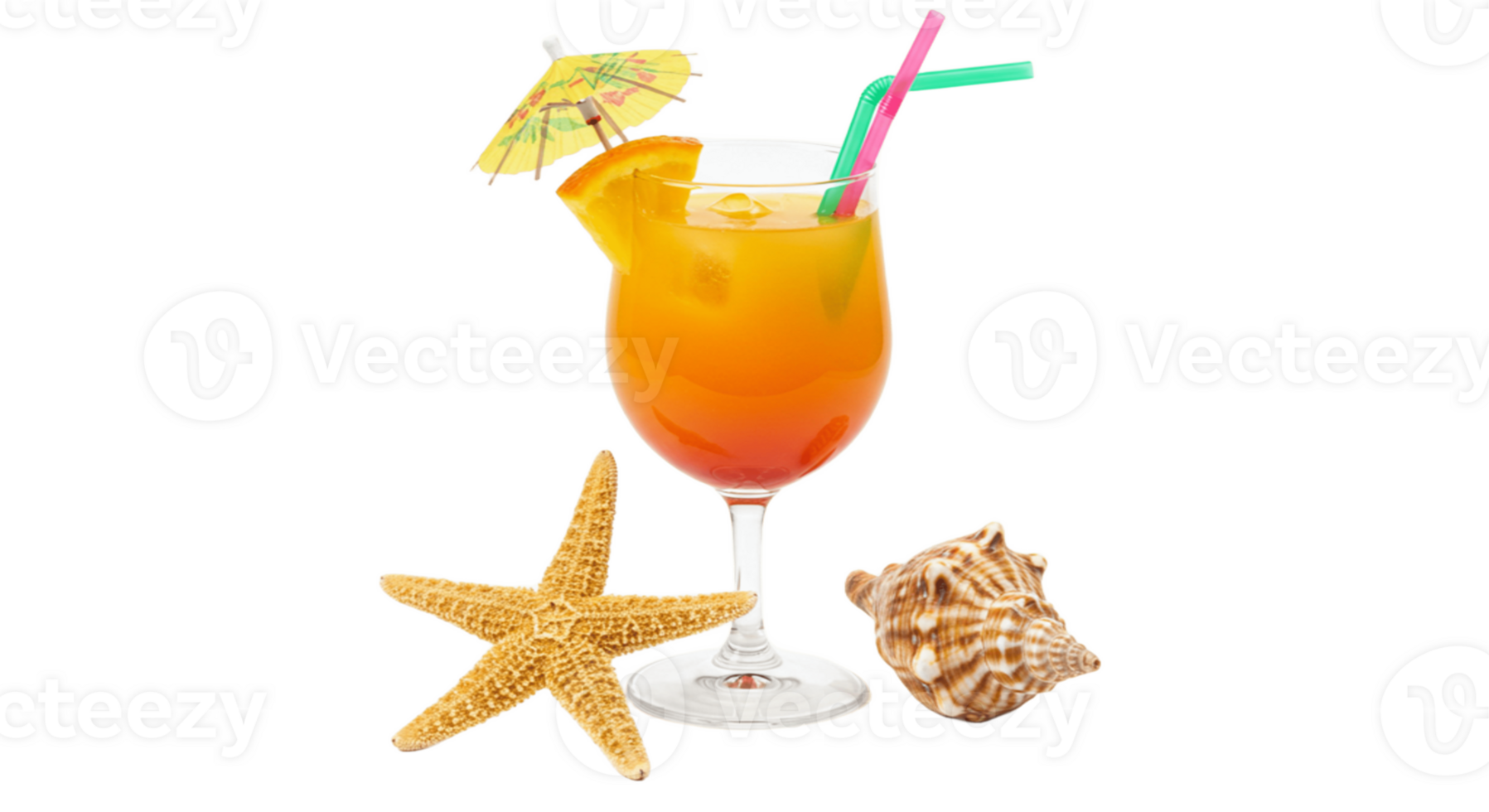 Beach cocktail on transparent background png