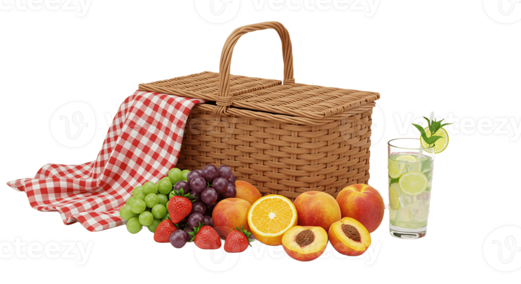 Picnic basket on transparent background png
