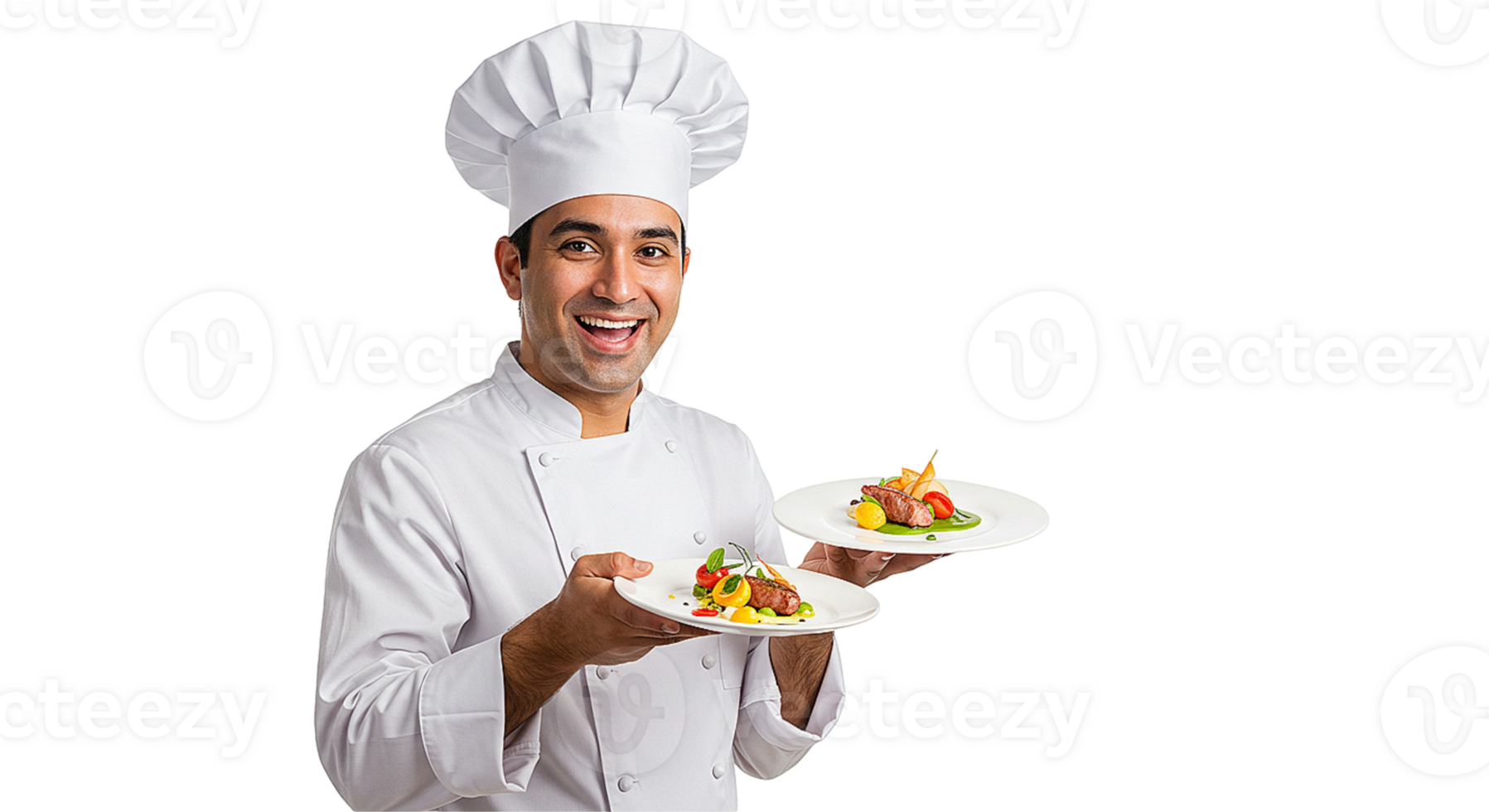 Portrait of chef on transparent background png