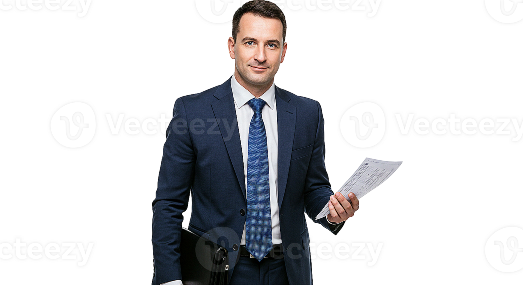 Portrait of a handsome young businessman on transparent background png