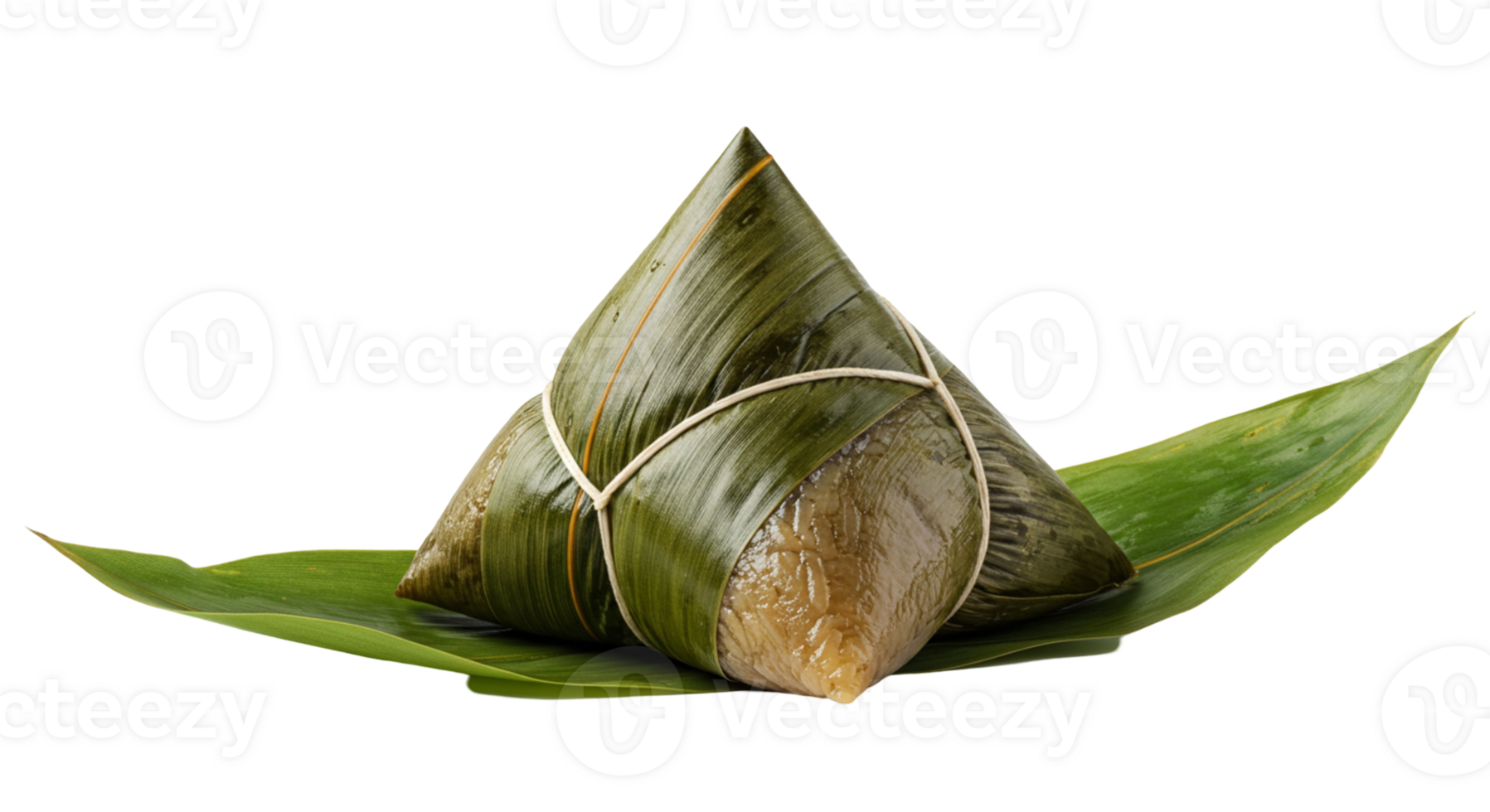 Traditional zongzi wrapped in bamboo leaves png