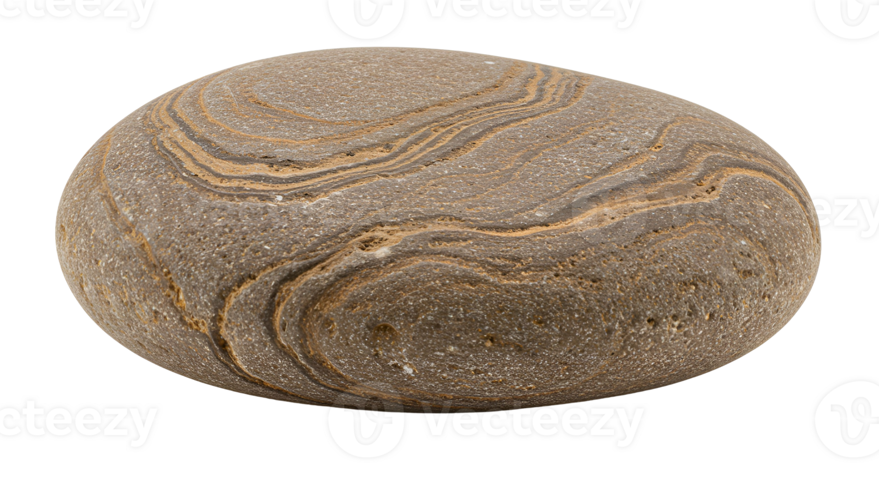Smooth River Stone with Unique Texture on Transparent Background png
