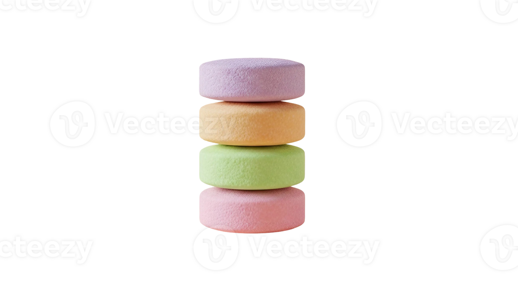 Multicolored Round Tablets on Transparent Background png