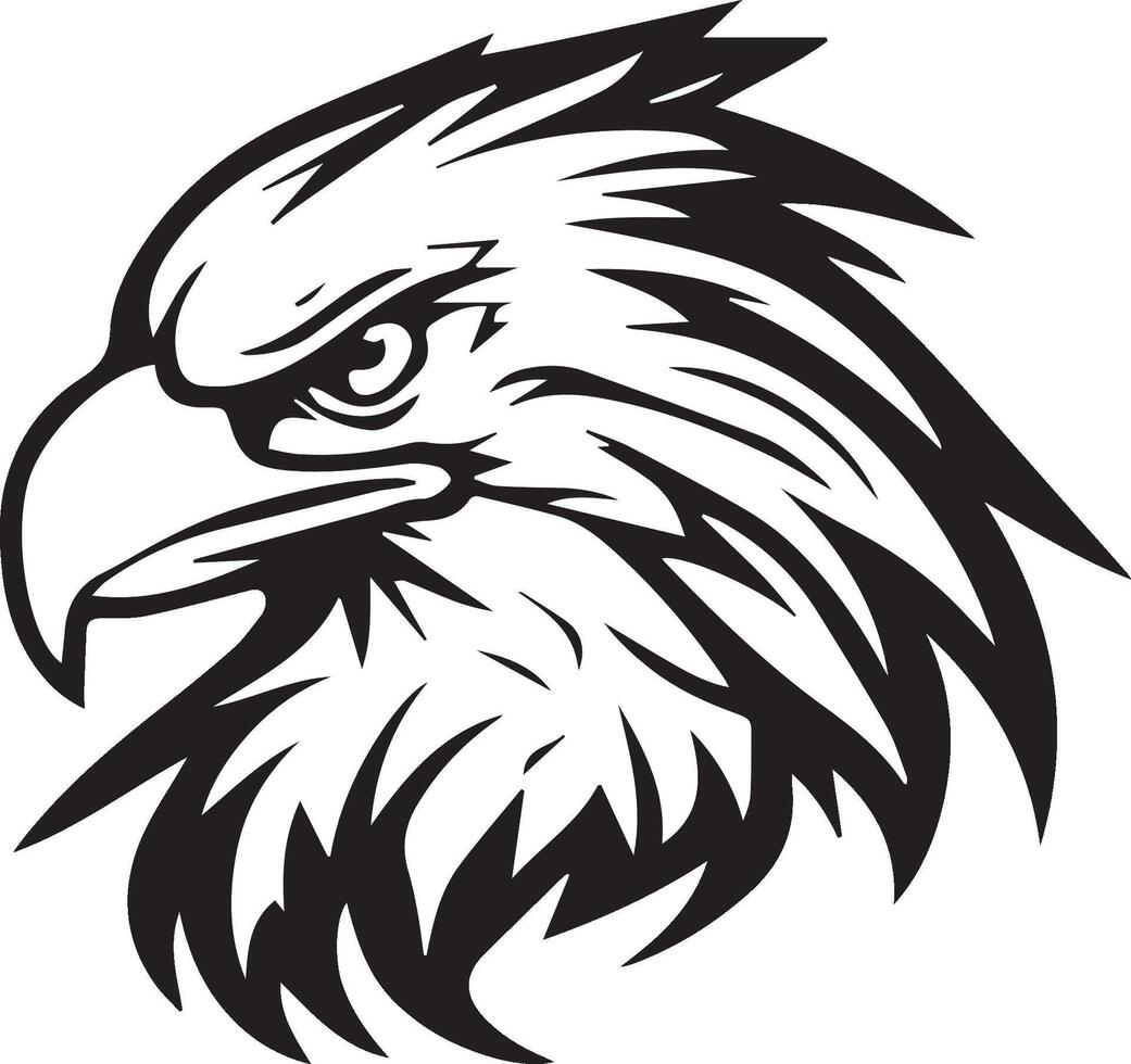 Eagle head style silhouette vector