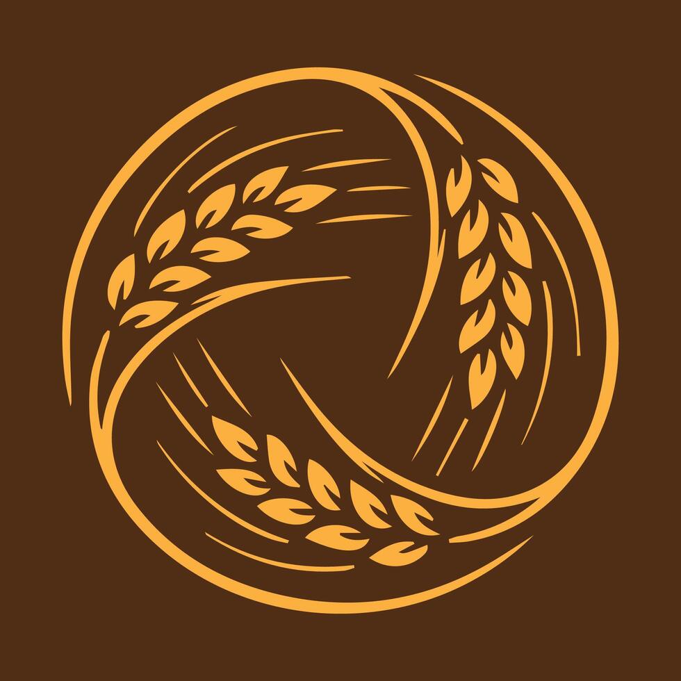 Logo shaped like a circular wheat vector
