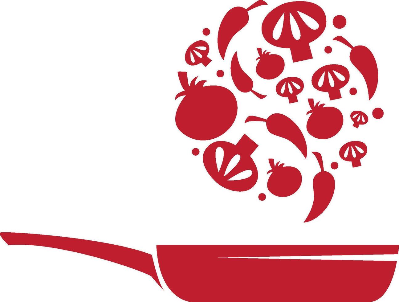 Illustration of a wok and shrimp and seasonings vector