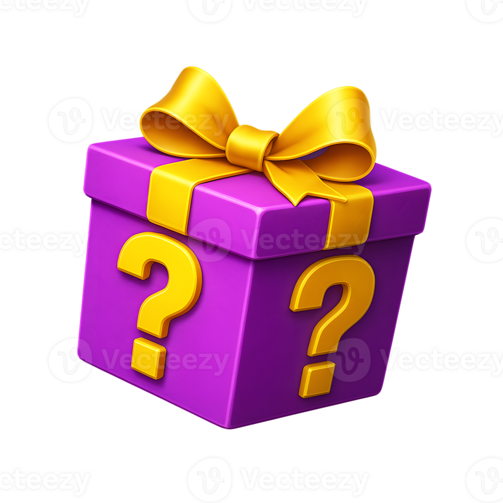 Purple Random Gift Box 3D png
