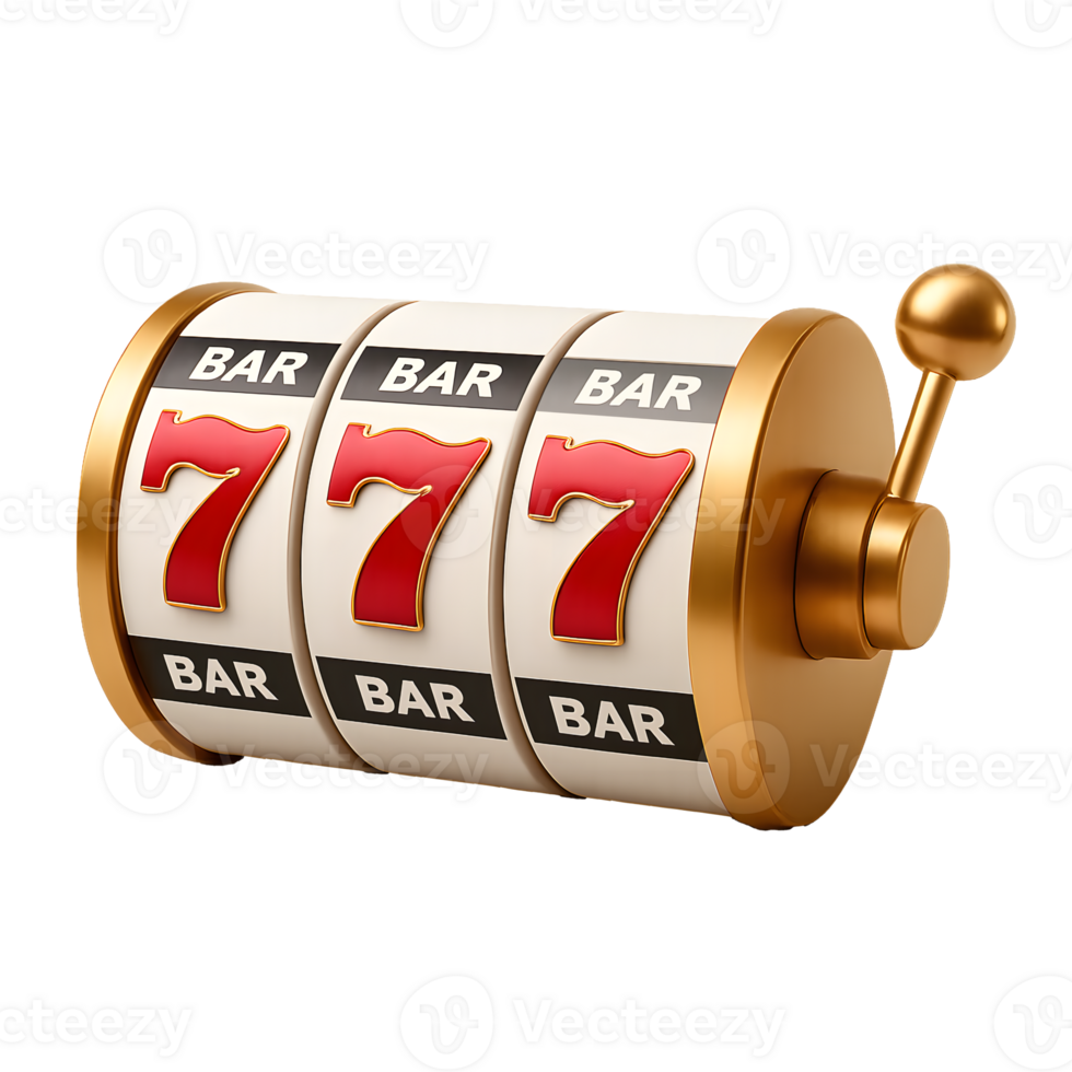 3D render of a gold slot reel, Slot Icon png