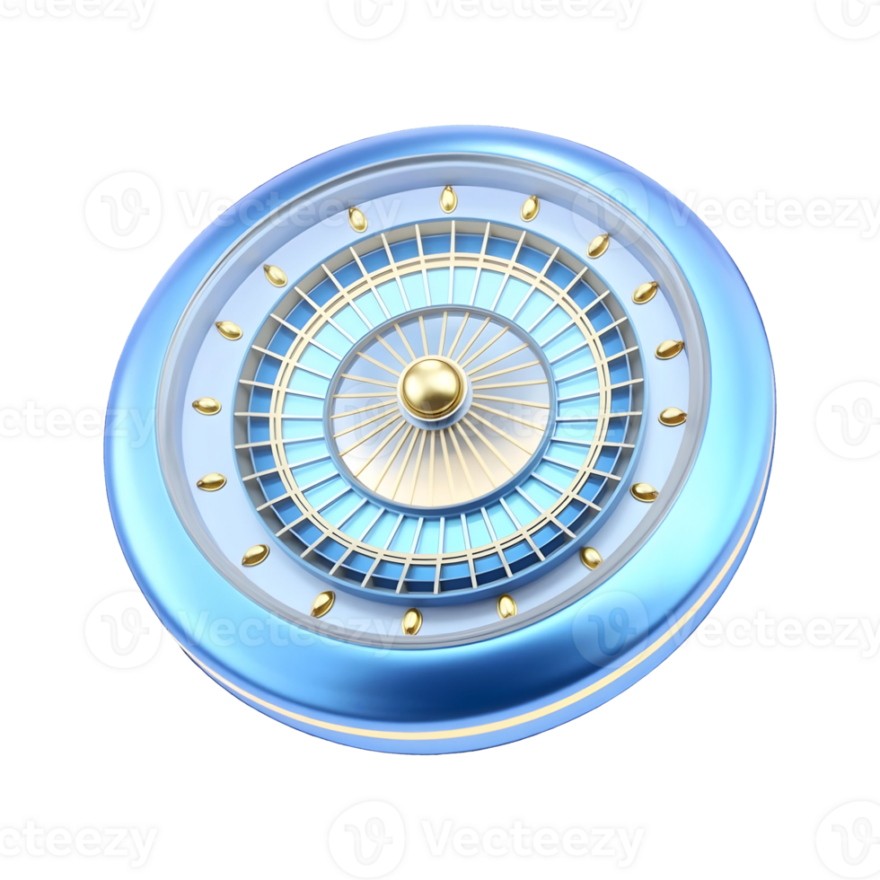 3D render of a casino roulette wheel png