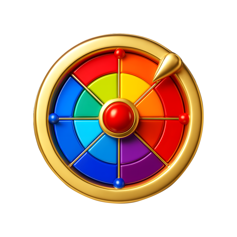Realistic Gambling Wheel Game Roulette Casino Spin Icon 3D png
