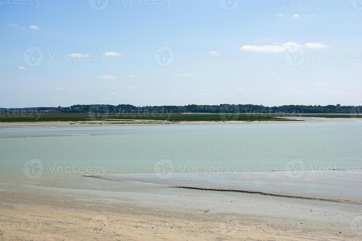 Aerial view of the Bay of Somme at low tide in Le Crotoy photo