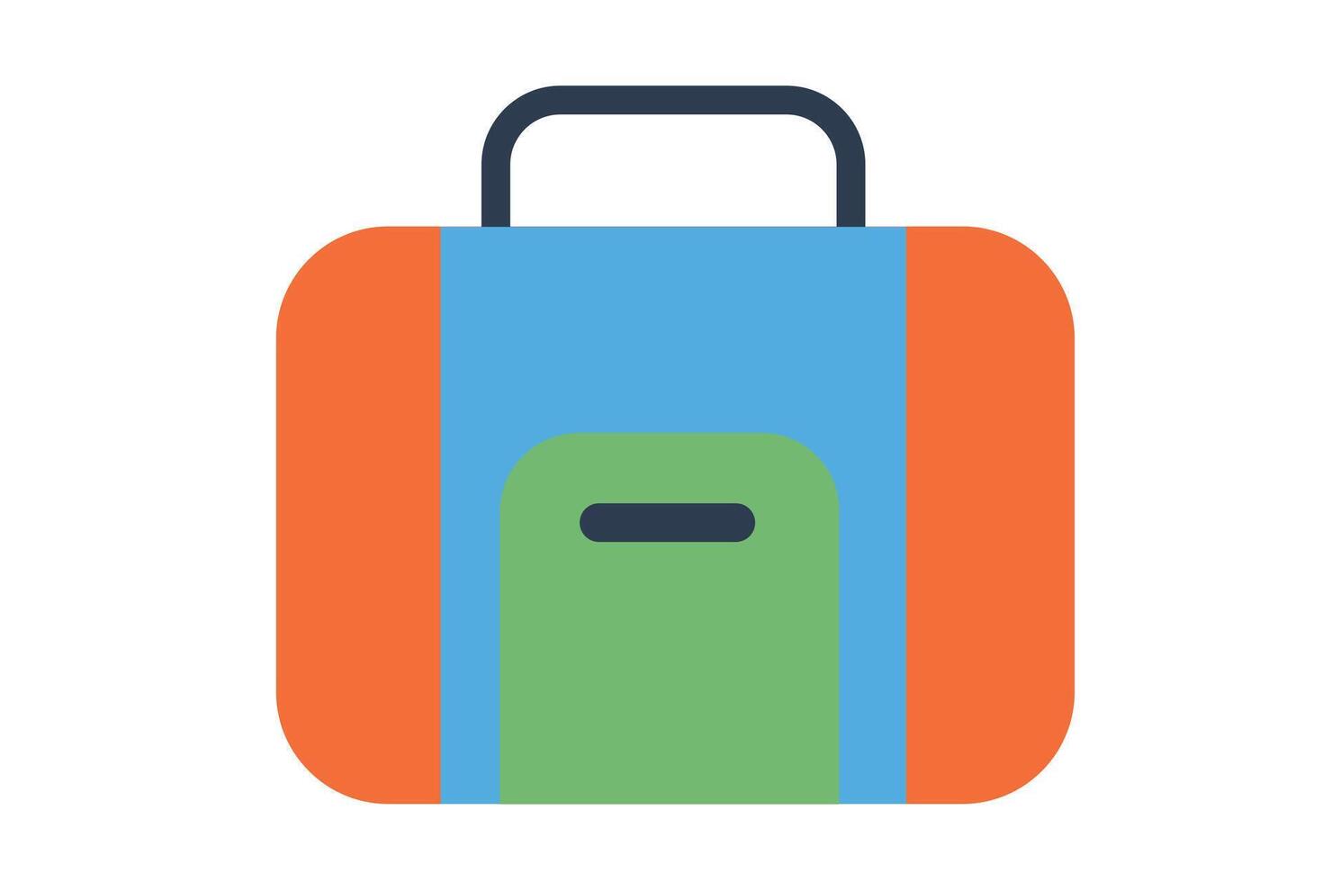 Backpack Icon - A travel backpack in flat design, perfect for adventure, hiking, or student travel. vector