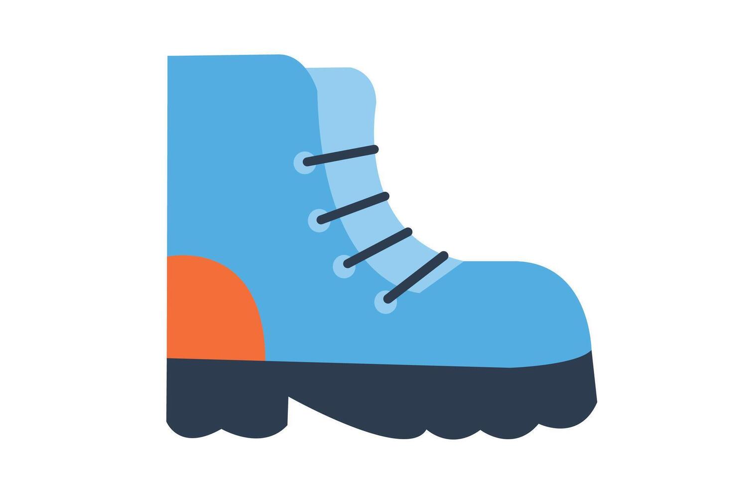 Hiking Boots Icon - Sturdy outdoor hiking boots with treads, perfect for trekking and mountain trips. vector