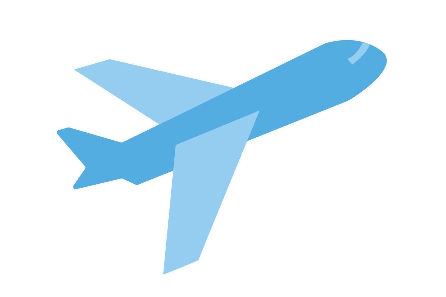 Airplane Icon - A flat-style airplane icon representing air travel and international flights. vector