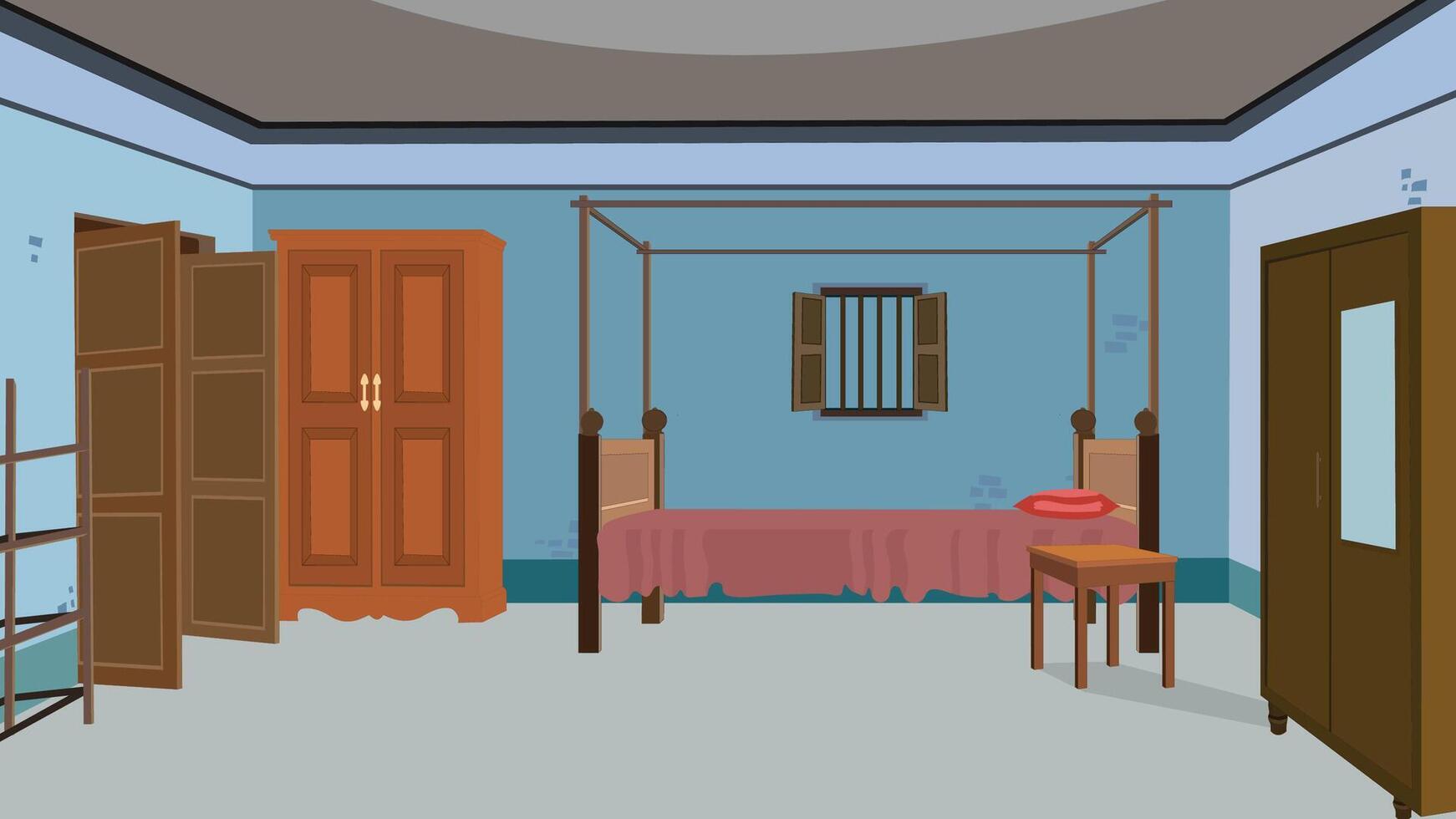 Indian Village house Indoor design, poor home inside design, Indian village background, mud house interior design, background for 2d cartoon animation vector
