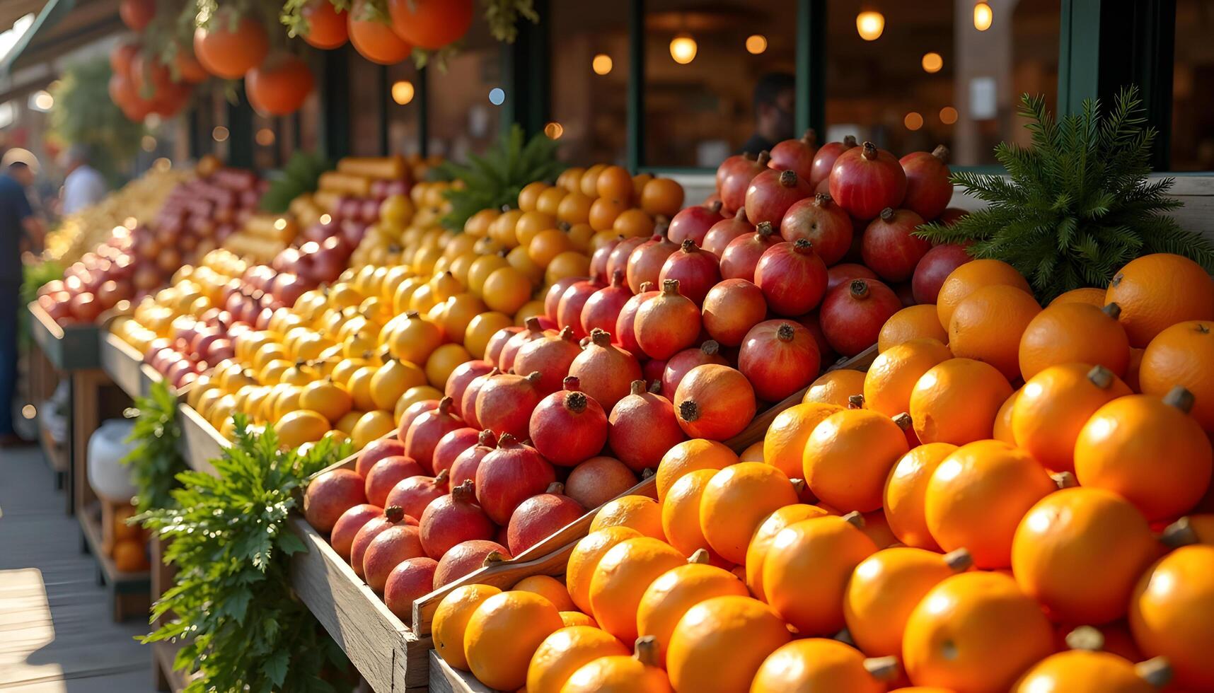 A bunch of oranges are on display photo
