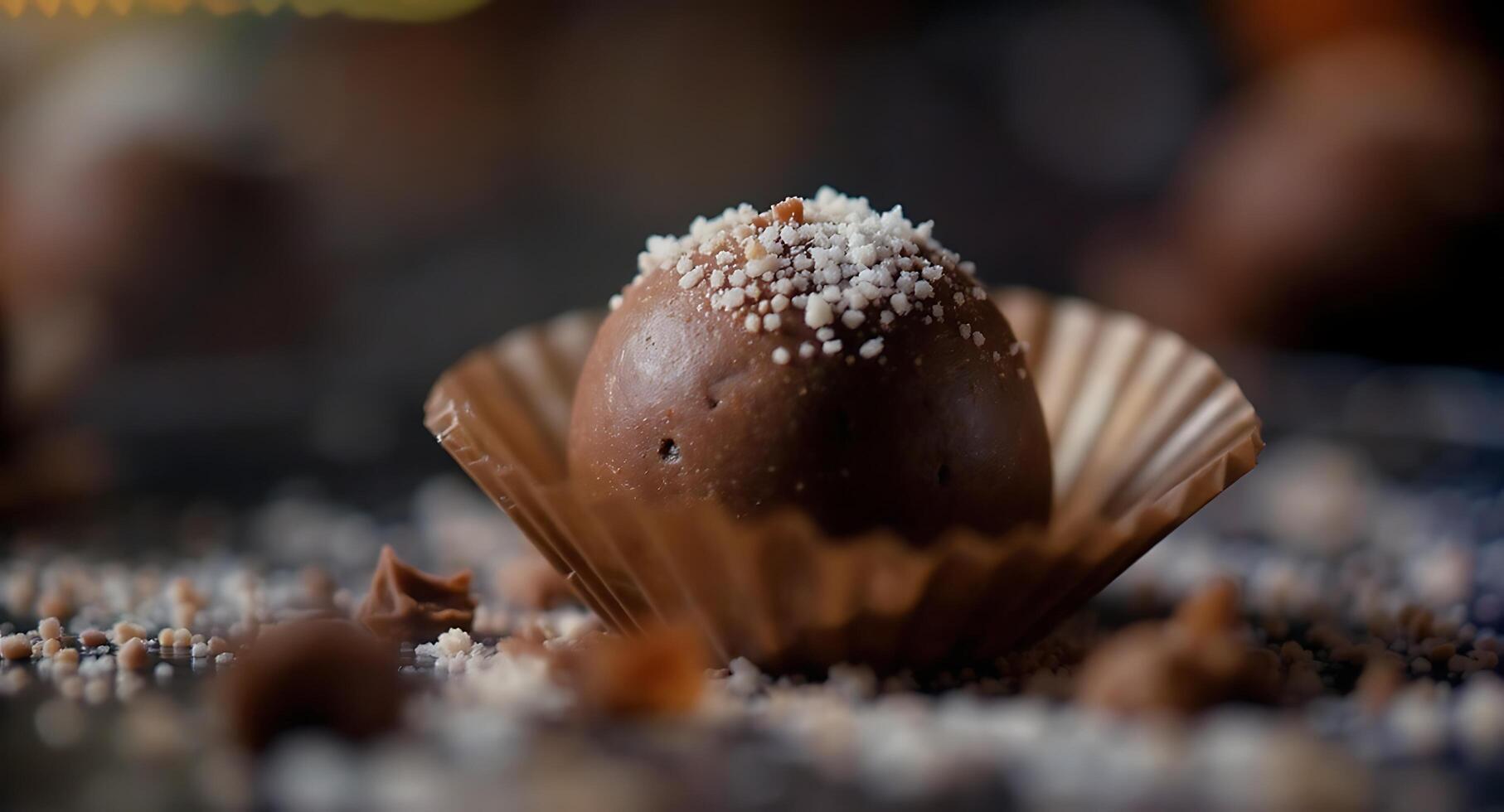 Chocolate Truffle with Sprinkles in Paper Cup photo