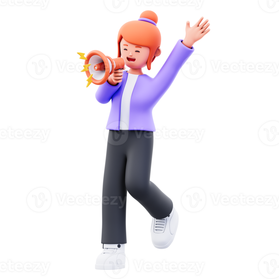 woman is announcing something png