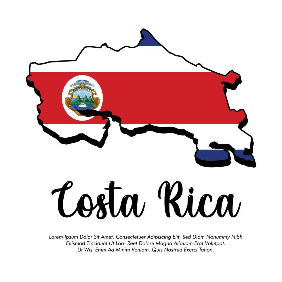 Costa Rica flag or map banner Costa Rica flag with white background illustration Costa Rica independence day banner design vector