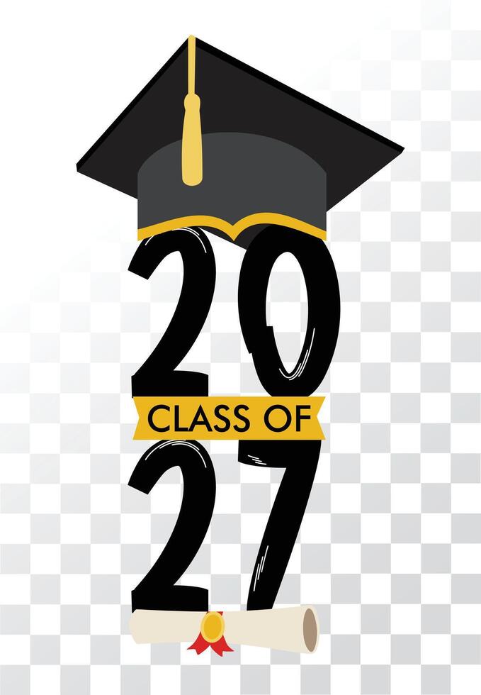 Class of 2027 Graduation design and class of 2027 illustration with background vector