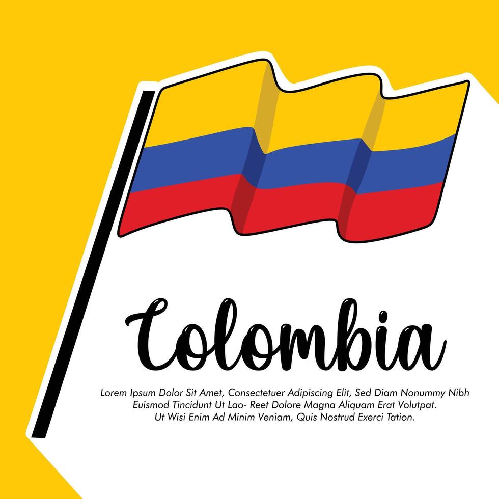 Colombia flag banner Colombia flag illustration design Colombia independence day banner design vector