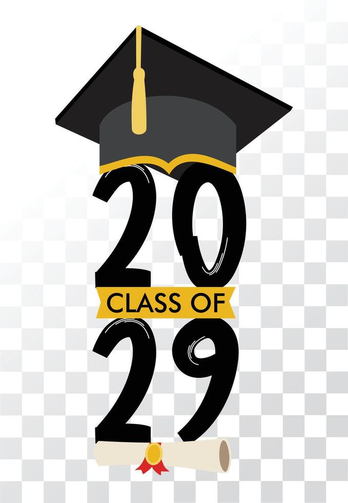 Class of 2029 Graduation design and class of 2029 illustration with background vector