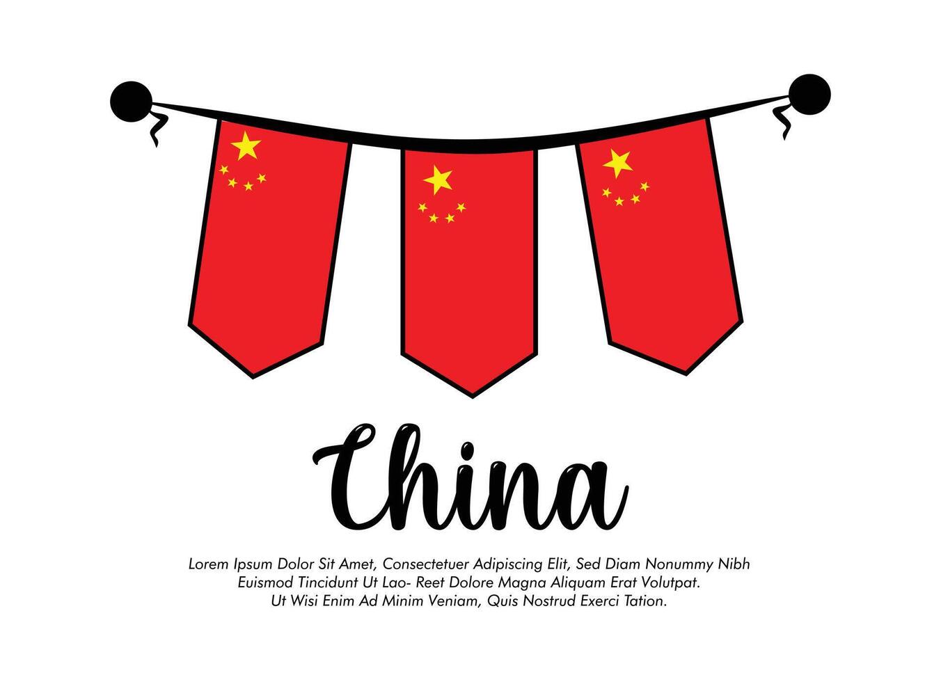 China flag banner China flag illustration design China national day banner design vector