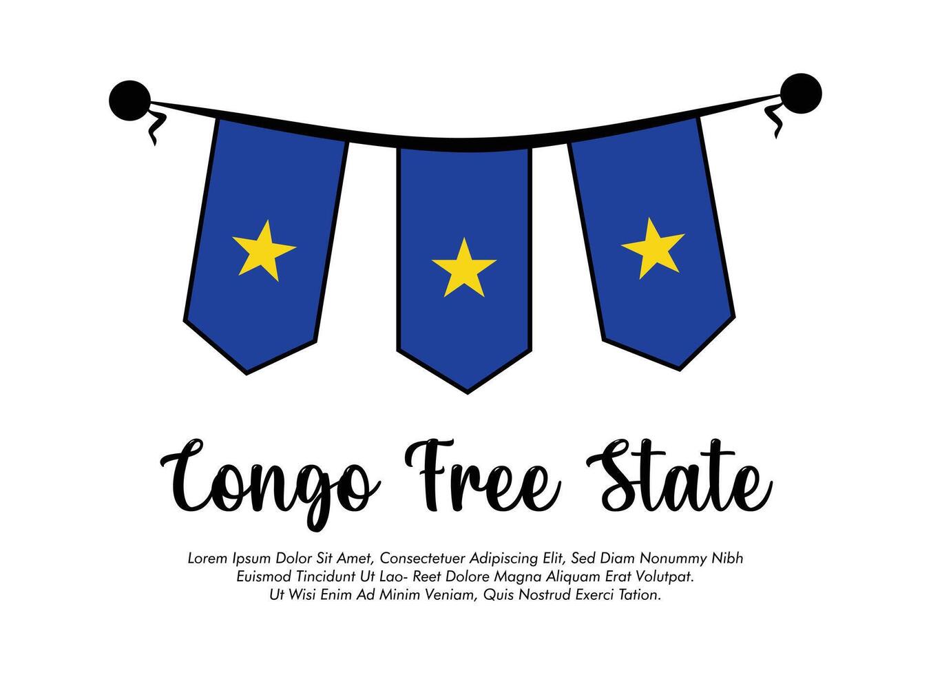 Congo Free State flag banner Congo Free State flag illustration design Congo Free State national day banner design vector