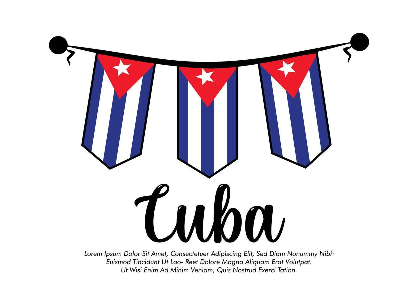 Cuba flag banner Cuba flag illustration design Cuba national day banner design vector