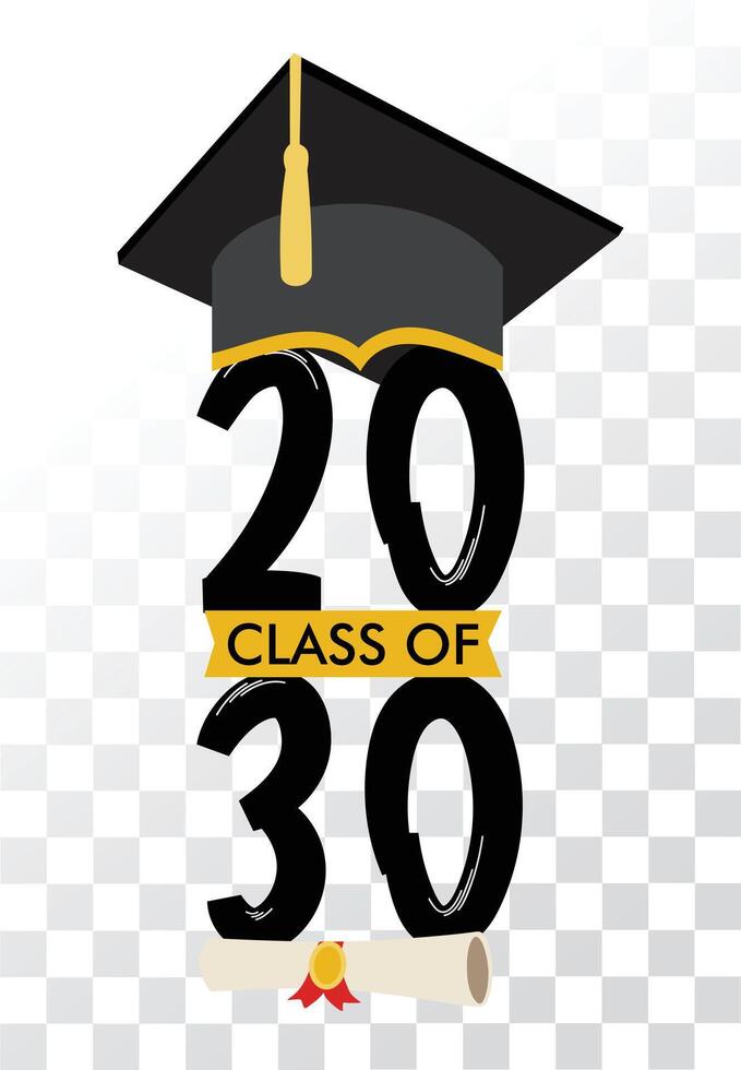 Class of 2030 Graduation design and class of 2030 illustration with background vector