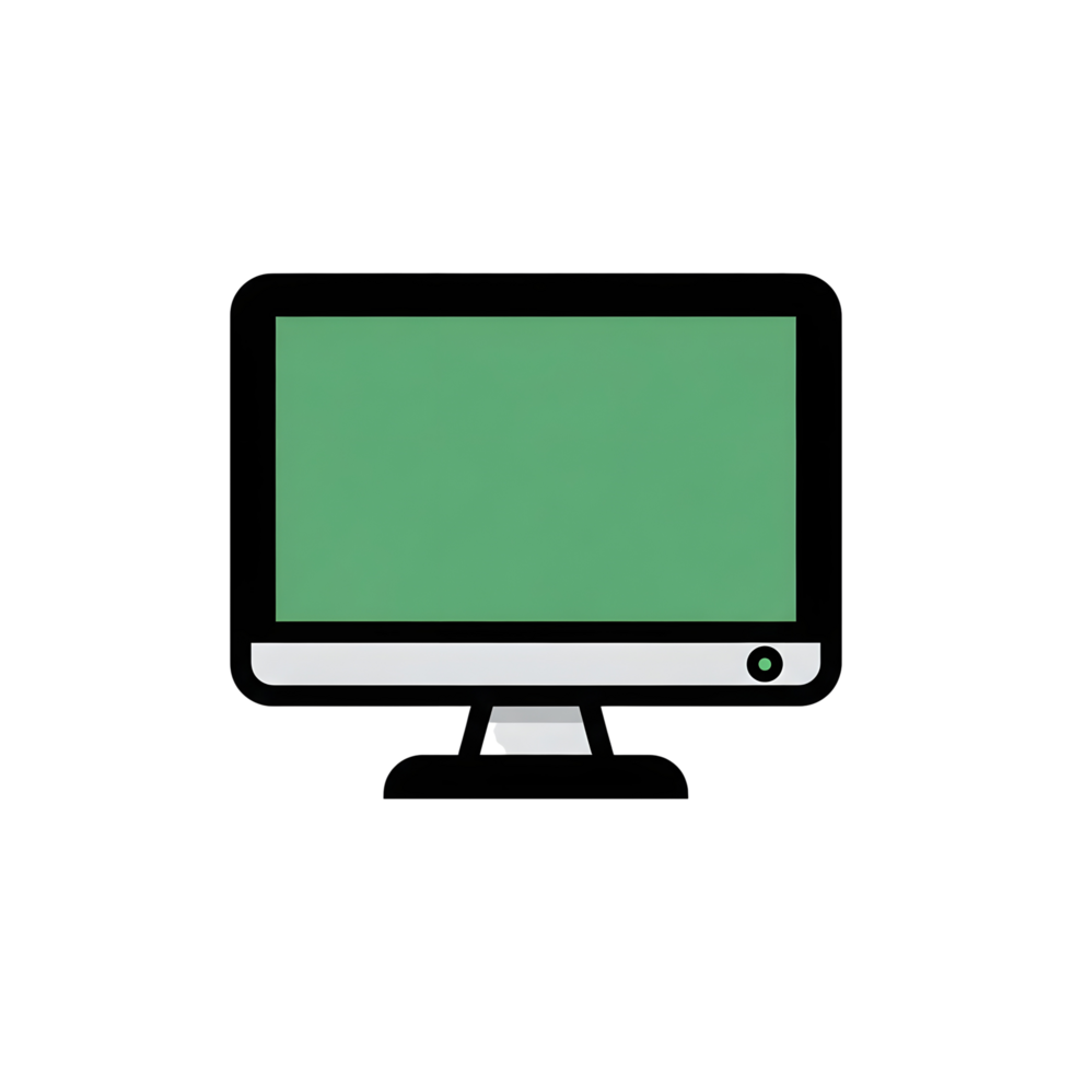 Flat computer monitor graphic png